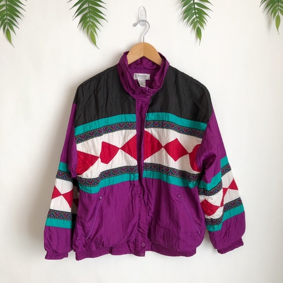 Levon Jackets & Blazers - Lavon Windbreaker 80s/90s Purple Size M/L VINTAGE